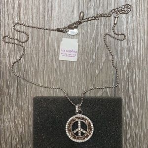 Lia Sophia peace sign necklace